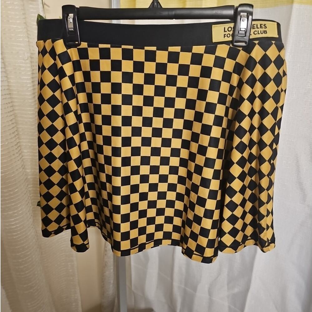 LAFC ZooZatz Checkered Mini Skirt XL Los Angeles Football Club Soccer Fan Gear